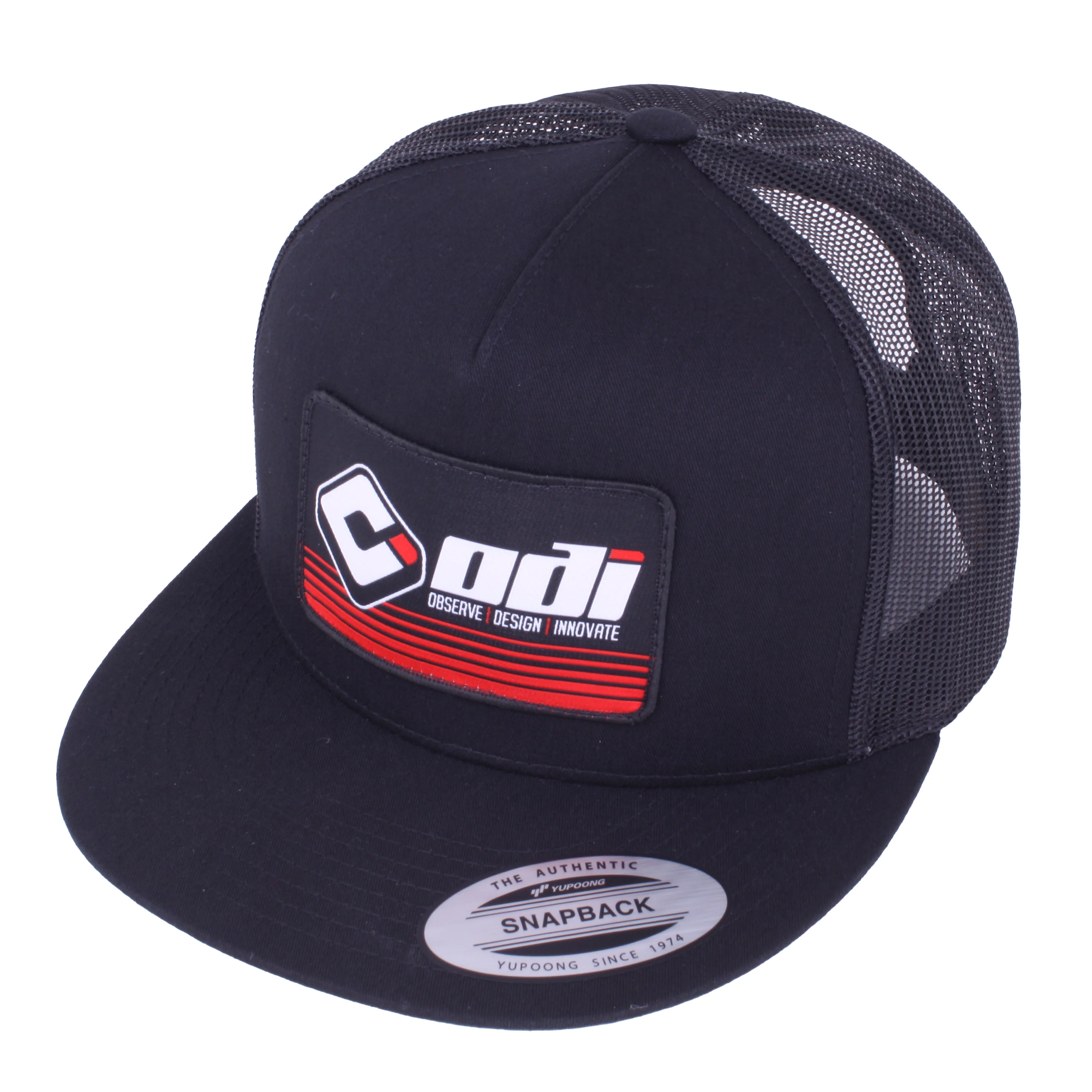 ODI FADE HAT Flat Bill - BLACK/Black/Red